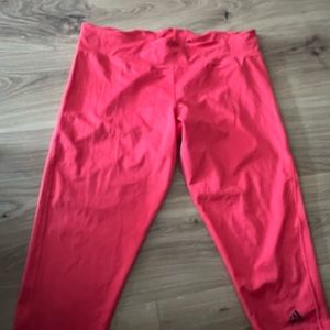 Adidas pink cropped leggings